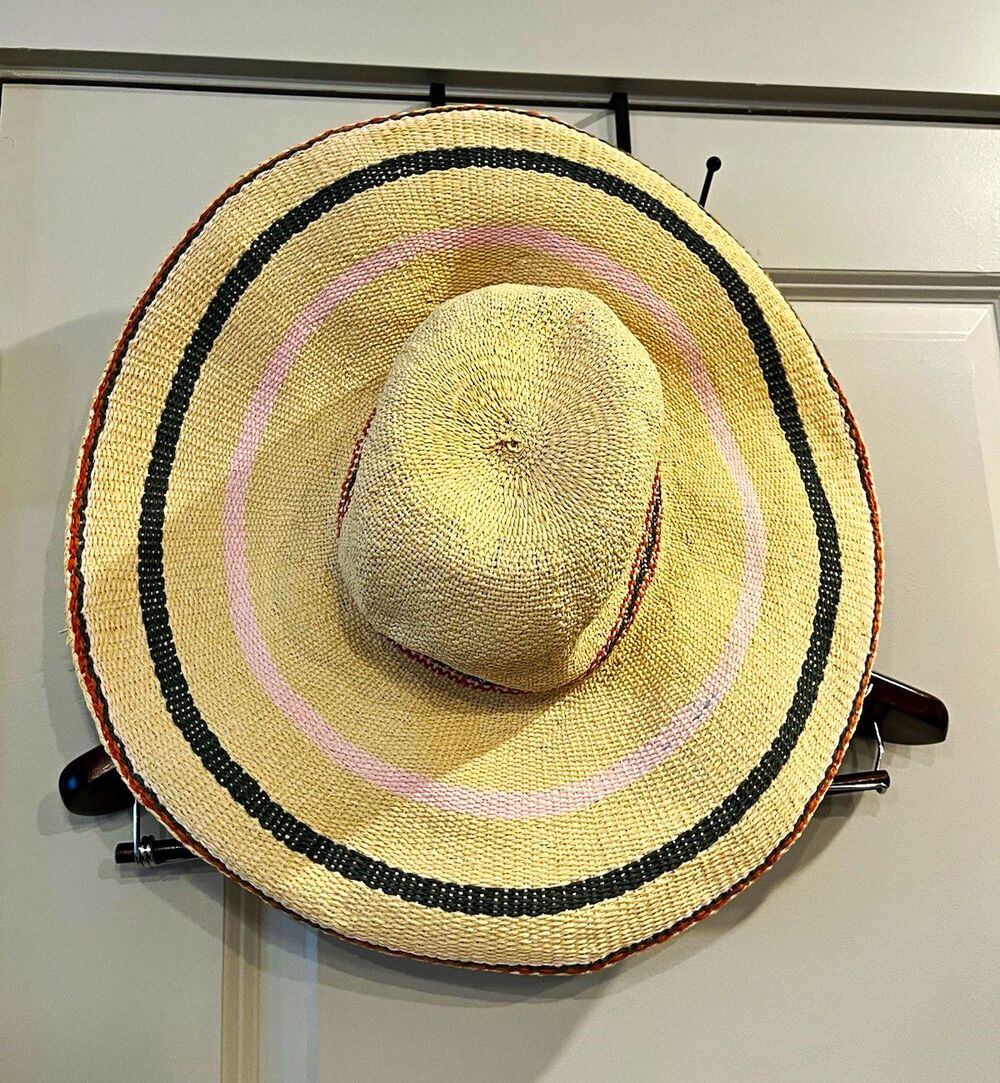 Biltmore Wide Brim Striped Hat Beige Pink Green Red Women Adults S/M. 0043